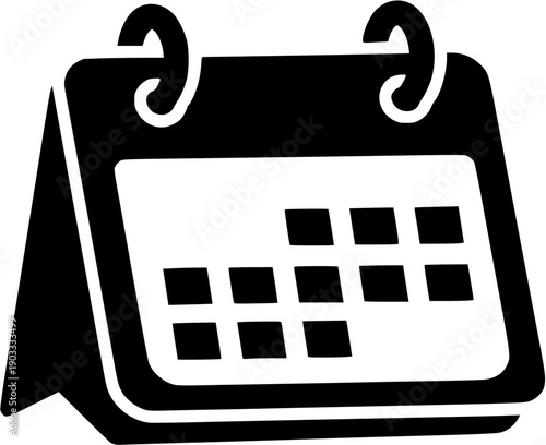 Upcoming Events Flip Calendar Silhouette Icon