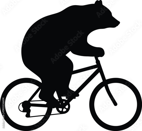 Creative Bear Riding Bicycle Illustration for Fun and Adventure Themes