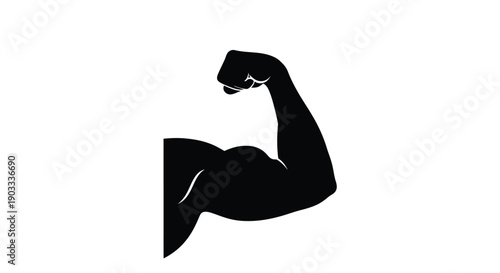 Silhouette of a flexed bicep indicating strength and fitness.