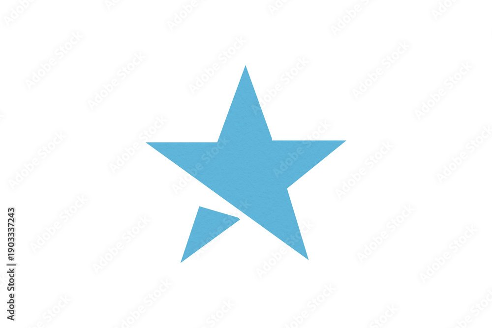 Fototapeta premium A light blue star is situated on a transparent background.