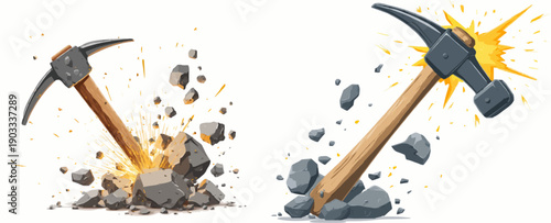 Breaking the Mine: A Powerful Pickaxe Unleashes Explosive Energy