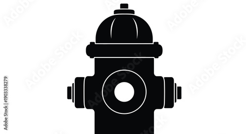 A black silhouette of a fire hydrant stands against a white background.