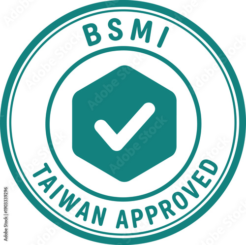 BSMI Certification Seal: Taiwan Approved Quality Assurance Icon for Trustworthy Products
