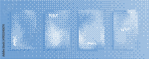 Halftone dots pattern on blue background for design elements