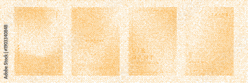 Yellow textured background with square patterns and white border