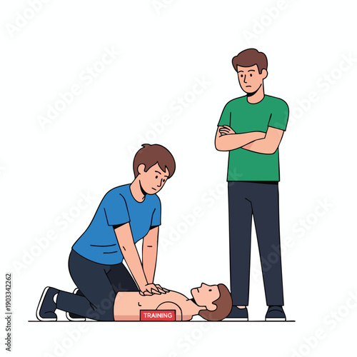 CPR Training Session with Observer