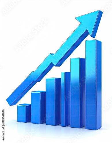Blue graph illustrating upward trend with arrow and bars Free Download Blue graph illustrating upward trend with arrow and bars - GFXLoad