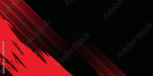 Black and red abstract grunge background with halftone style modern sport grunge