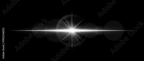 Bright horizontal lens flare with soft reflections, smooth glow, and natural diffusion. Great for overlays, creative lighting, and cinematic visual design.