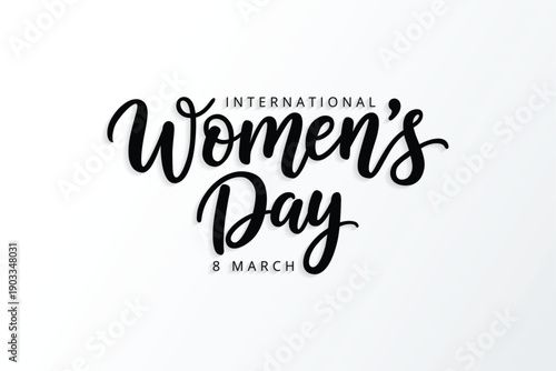 International Women's Day text with black color