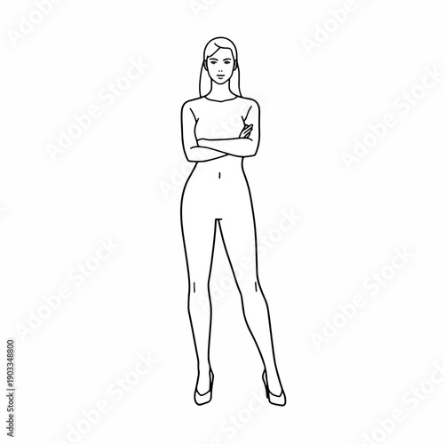 Confident businesswoman standing with arms crossed in elegant pose