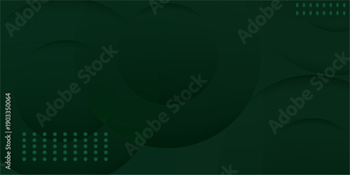 Dark Green Abstract Background with Gradient Circles and Geometric Dot Elements. Modern concept for graphic design, background, web design, poster, banner, book, slideshow.eps 10