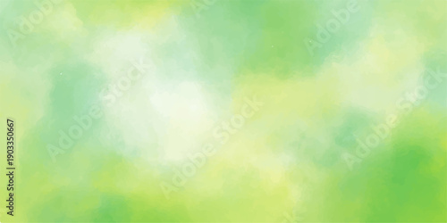 An abstract colorful watercolor background featuring a soft green nature design with bright spring bokeh textures and blurred summer light patterns for a natural art wallpaper