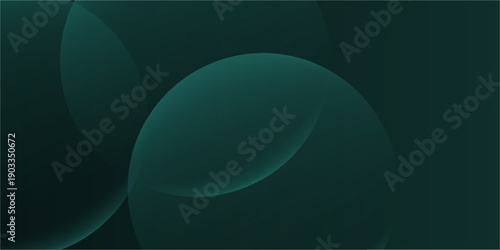 A dark green background with smooth, overlapping circles. The background is green with a gradient texture, creating a modern, abstract style. Minimal abstract circles vector gradient background