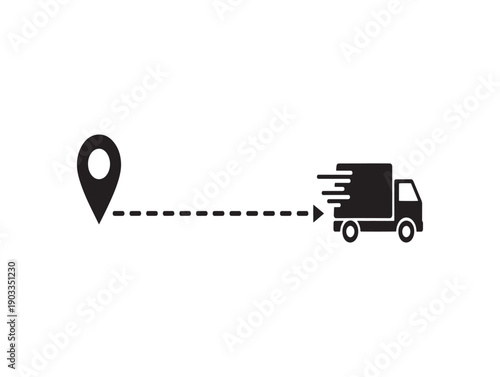 Logistics and delivery route illustration