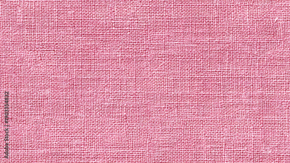 Fototapeta premium Pink Linen Texture With Seamless Woodblock Print Pattern