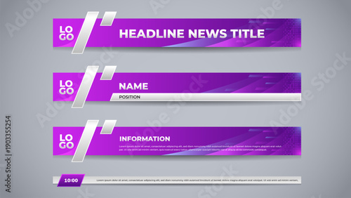 modern purple overlay for media broadcast set