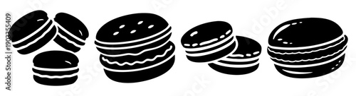 Stack of black rubber tires isolated on white background for automotive and transport industry