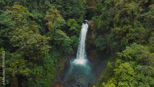 Wallpaper Mural Aerial view of La Paz waterfall by dense tropical rainforest in Costa Rica. Torontodigital.ca