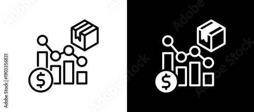 Cost Reduction linemixed icon