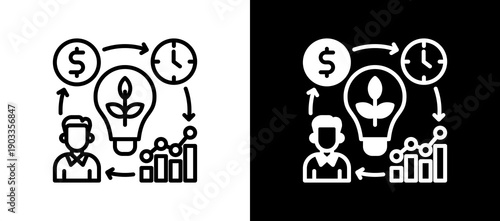 Resource Efficiency linemixed icon