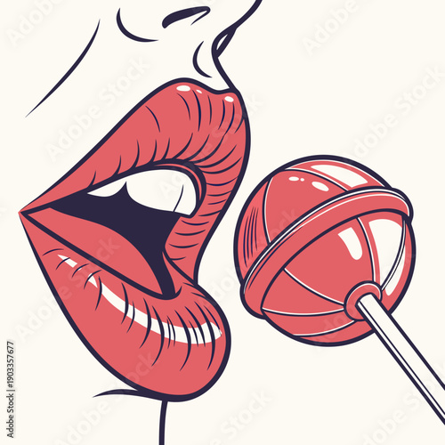 Woman sings while holding a lollipop near her mouth, showcasing a fun and playful moment captured during a casual gathering Generative AI