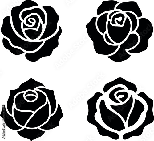 Seamless vintage vector pattern design featuring a decorative set of pink and black rose blossoms with floral leaf elements for elegant nature-inspired tattoo art and spring beauty illustrations