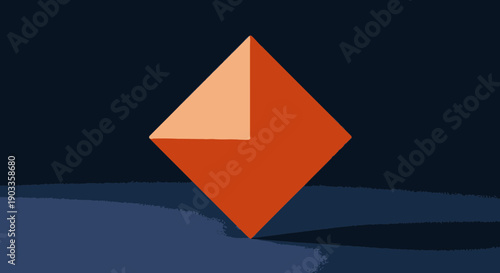 3d orange diamond shape on dark background