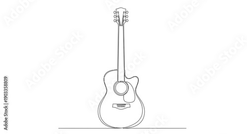 acoustic guitar line drawing