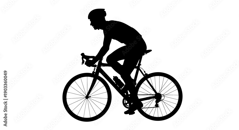 Fototapeta premium cyclist riding bike silhouette