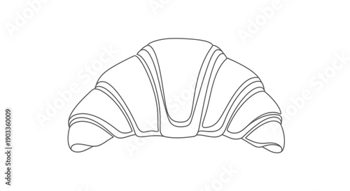 Croissant pastry outline illustration
