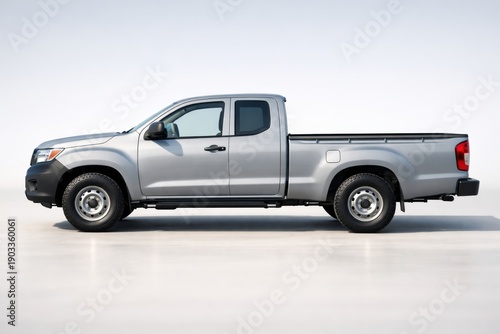 Sleek Silver Pickup Truck Showcasing a Modern Design with a Spacious Bed and Sturdy Build