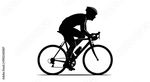 Cyclist silhouette riding bike