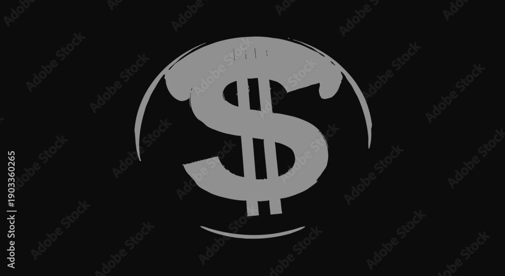 Obraz premium dollar sign isolated on black background
