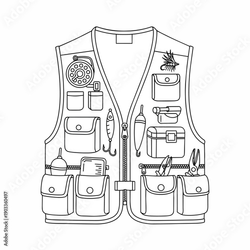 Fishing Vest with Gear