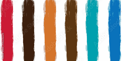 Vertical brushstrokes of vibrant colors against a white background