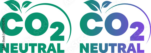 Eco labels with leaf icons in green and blue representing sustainability efforts