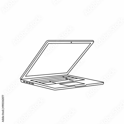 Minimalist Line Art Laptop