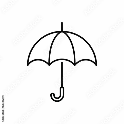 Minimalist Umbrella Icon with Curved Handle