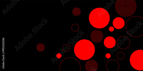 Abstract red circle patern on black background, eps10