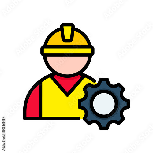 Labor lineal color icon  Vector Illustration 