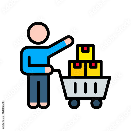Consumers lineal color icon  Vector Illustration 