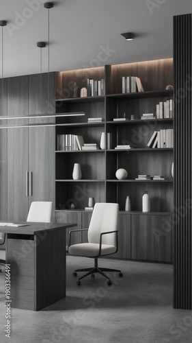 Modern Office Space with Minimalist Decor.