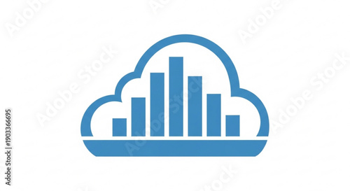 Modern cloud computing concept with rising bar chart
