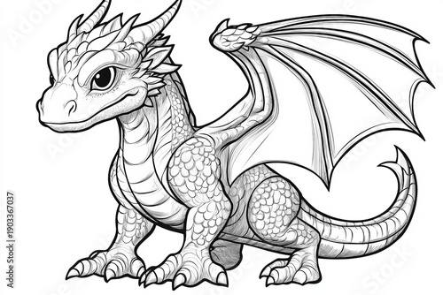 Wallpaper Mural Vibrant Cartoon Young Dragon Illustration Ideal for Kids Creative Media and Graphic Design Projects Torontodigital.ca