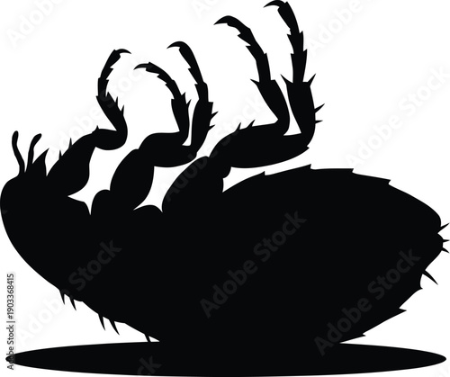  Dead Flea Symbol Silhouette Vector