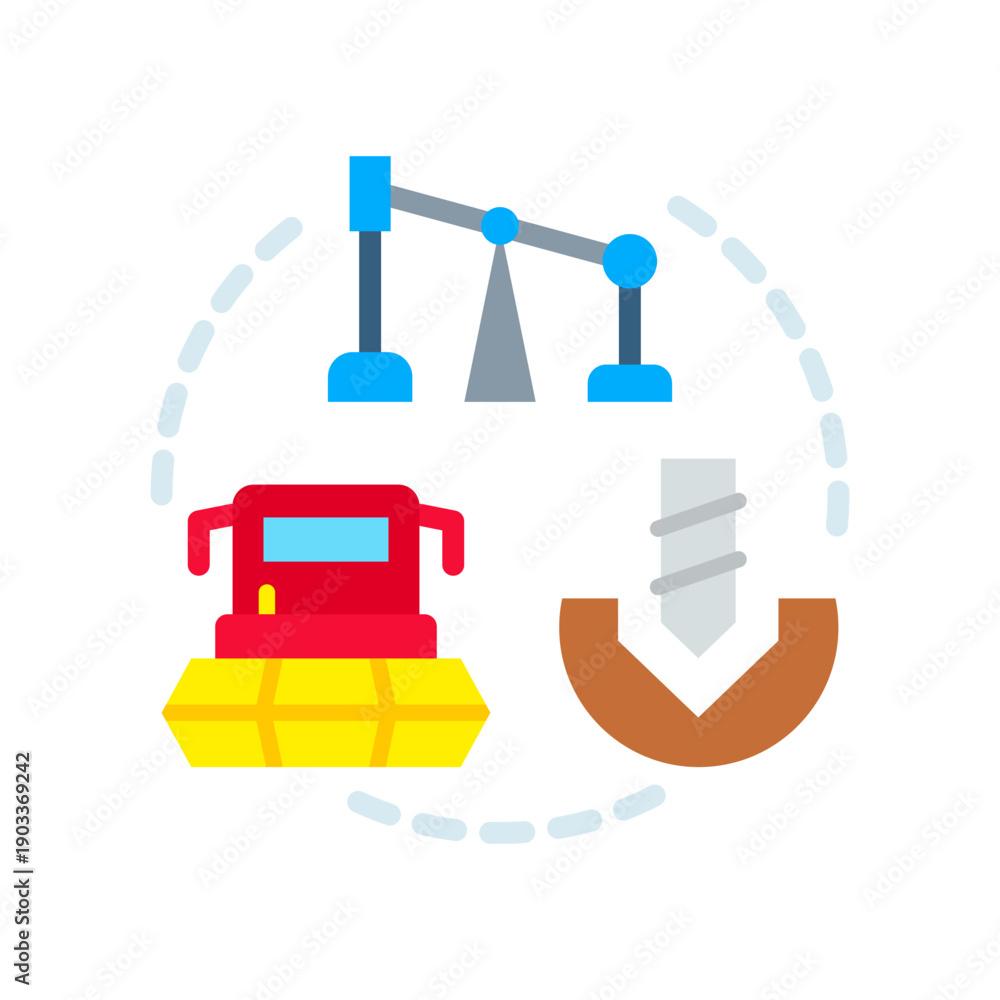 Obraz premium Primary Sector flat icon Vector Illustration 