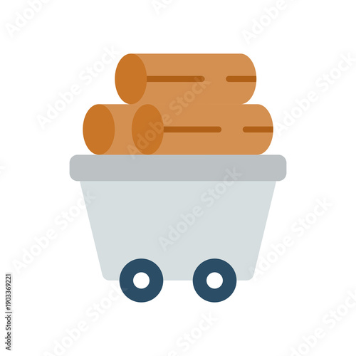 Raw Materials flat icon  Vector Illustration 