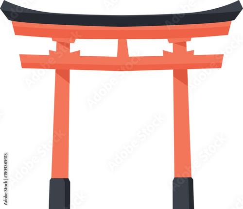 Asian gate. Travel landmark. Ancient wooden symbol