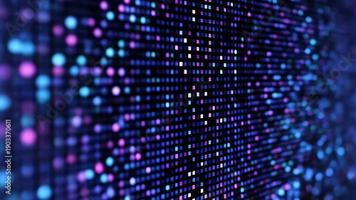 Wallpaper Mural Colorful LED pixel display with digital light flow Torontodigital.ca